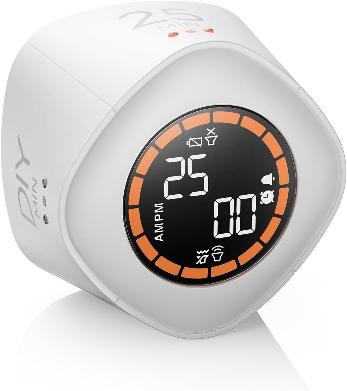 VEWINGL Cube Productivity Timer, 5/10/30/60 Min Presets + Custom Countdown, Silent/Vibrate/Sound Alarm, Pause & Resume, Desk Timer for Work, Study, Tasks, Kitchen