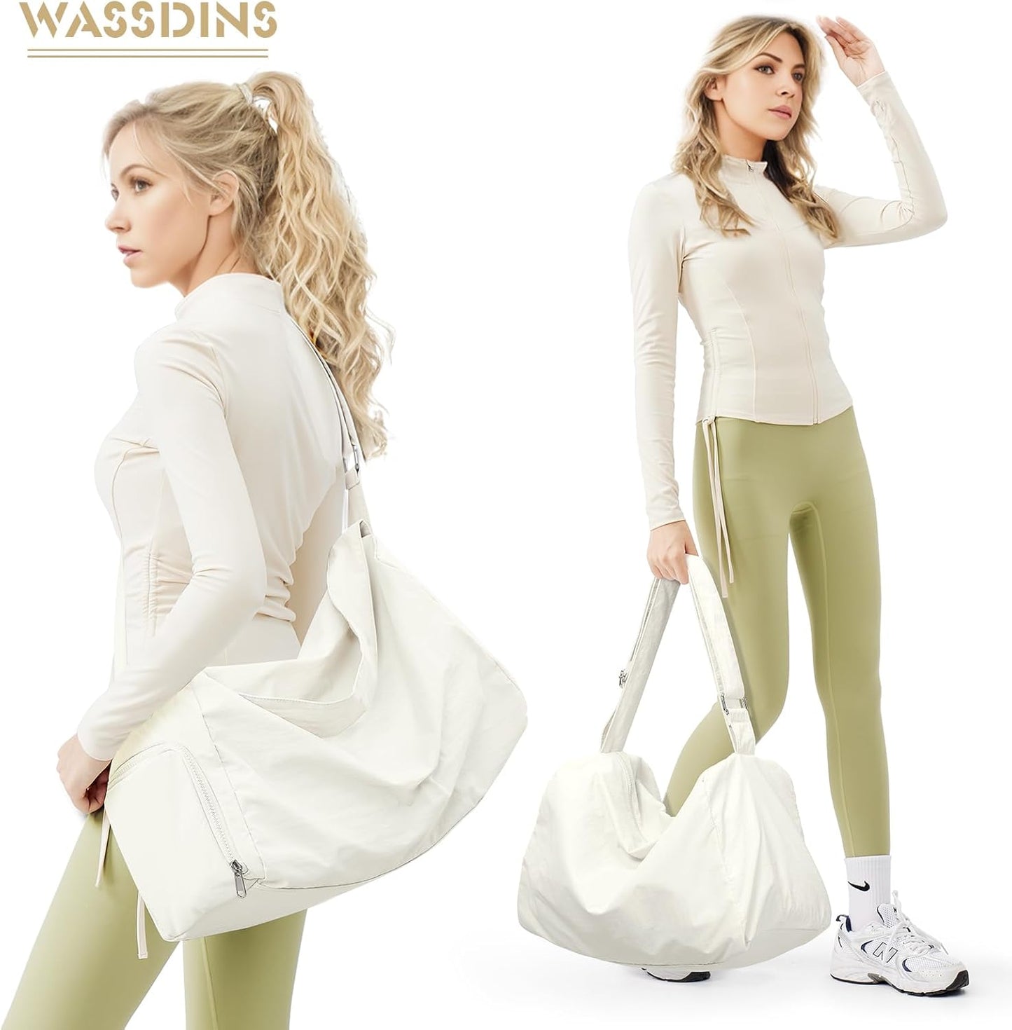 Small Gym Bag with Shoe Compartment, Workout Sport Duffle Bag for Women Travel, Waterproof Shoulder Overnight Bags Lightweight Carry on Tote Bags for Swim, Yoga, Dance