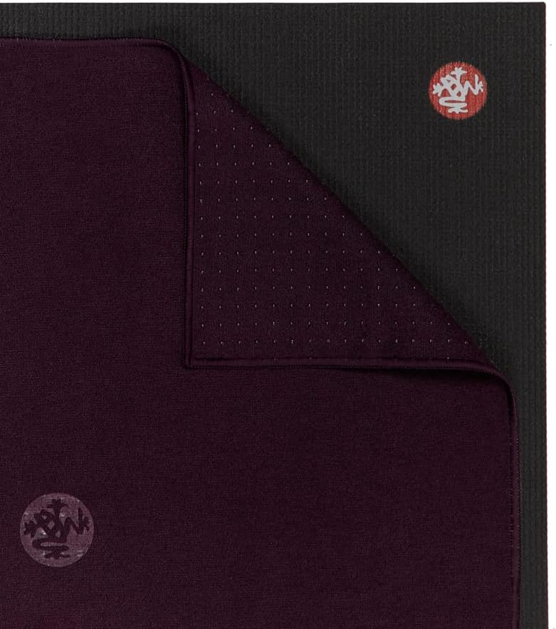 Manduka Yogitoes Yoga Hand Towel - 16" | Moisture Activated Grip | Patented Silicone Nubs | Highly Absorbent, Durable & Easy Care | Compact Size for Hot Yoga, Pilates | 16 x 24 Inches | Indulge