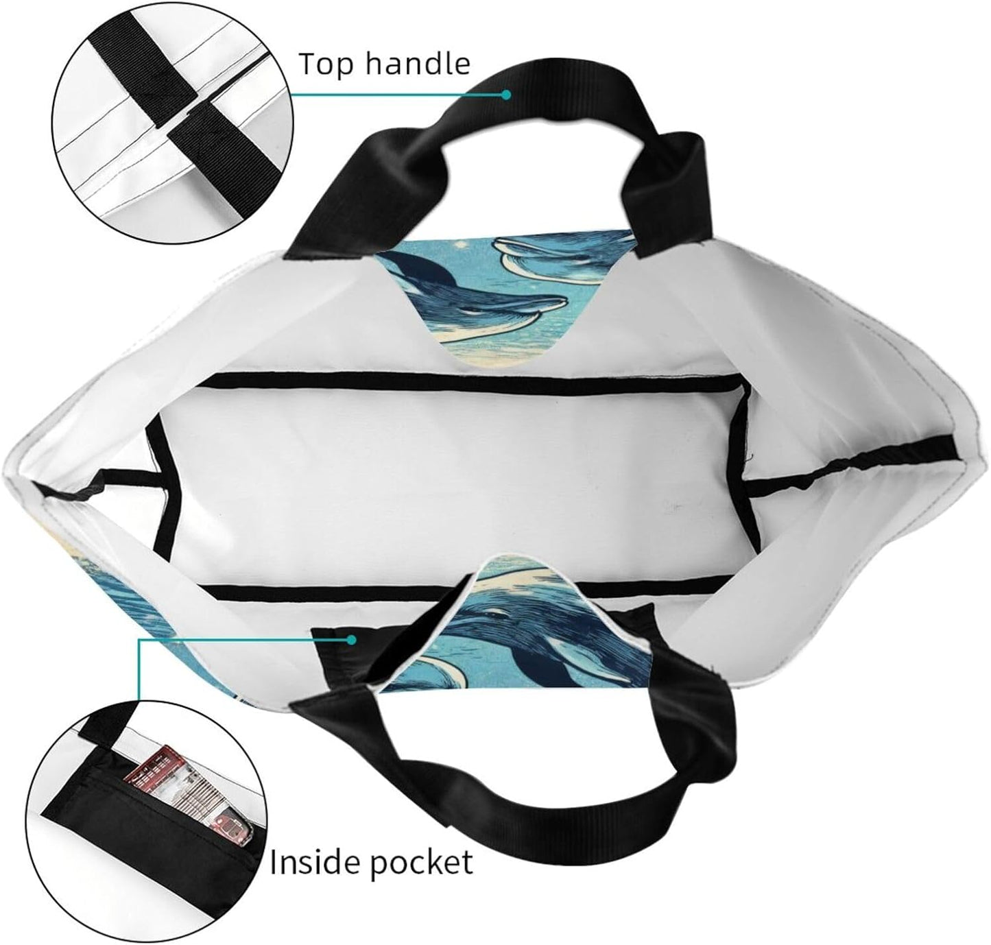 Tote Shoulder Bag Large Durable Reusable Eco-friendly Handbag Lightweight Stylish for Daily Use-19.7x15.7x5.9 Inch - Colors B