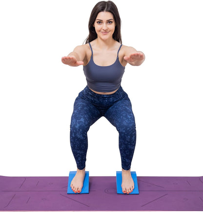 Lumia Wellness Yoga Foam Wedge Blocks, Pelvic Sacral Block, Non-Slip Bottom, Calf Raise, Squat Block, Wrist Support, Pilates