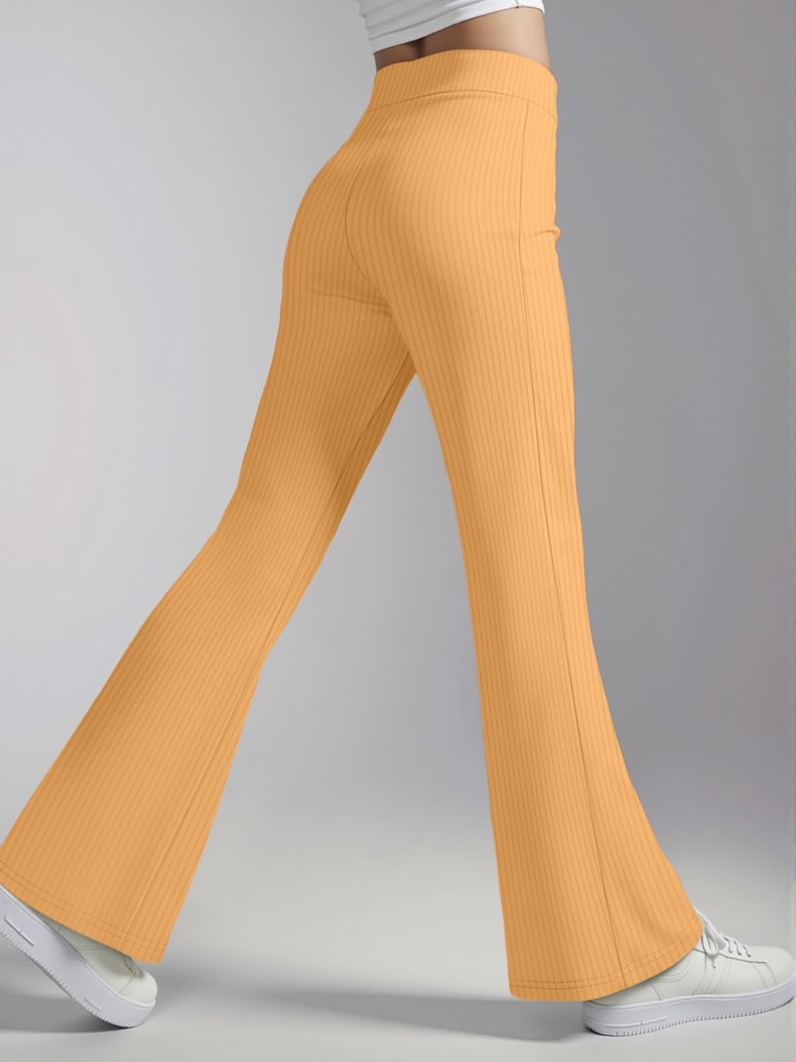 Leggings Women Clothing - Flare Yoga Pants Ribbed High Waist Stretchy Butt Lifting for Gym Casual