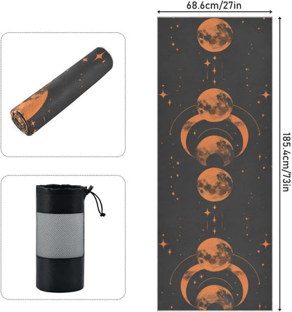 ALAZA Space Moon Yoga Towel Non Slip Soft Sweat Absorbent Mat Towel for Hot Yoga Exercise Pilates 73x27 Inches