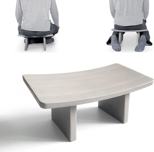 Ungloo Meditation Bench | Wide & Tall Sturdy Stable Cross Legged & Kneeling Stool | Easy on HIPS and Knees | Prayer Bench | Lightweight Sustainable Bamboo Stool