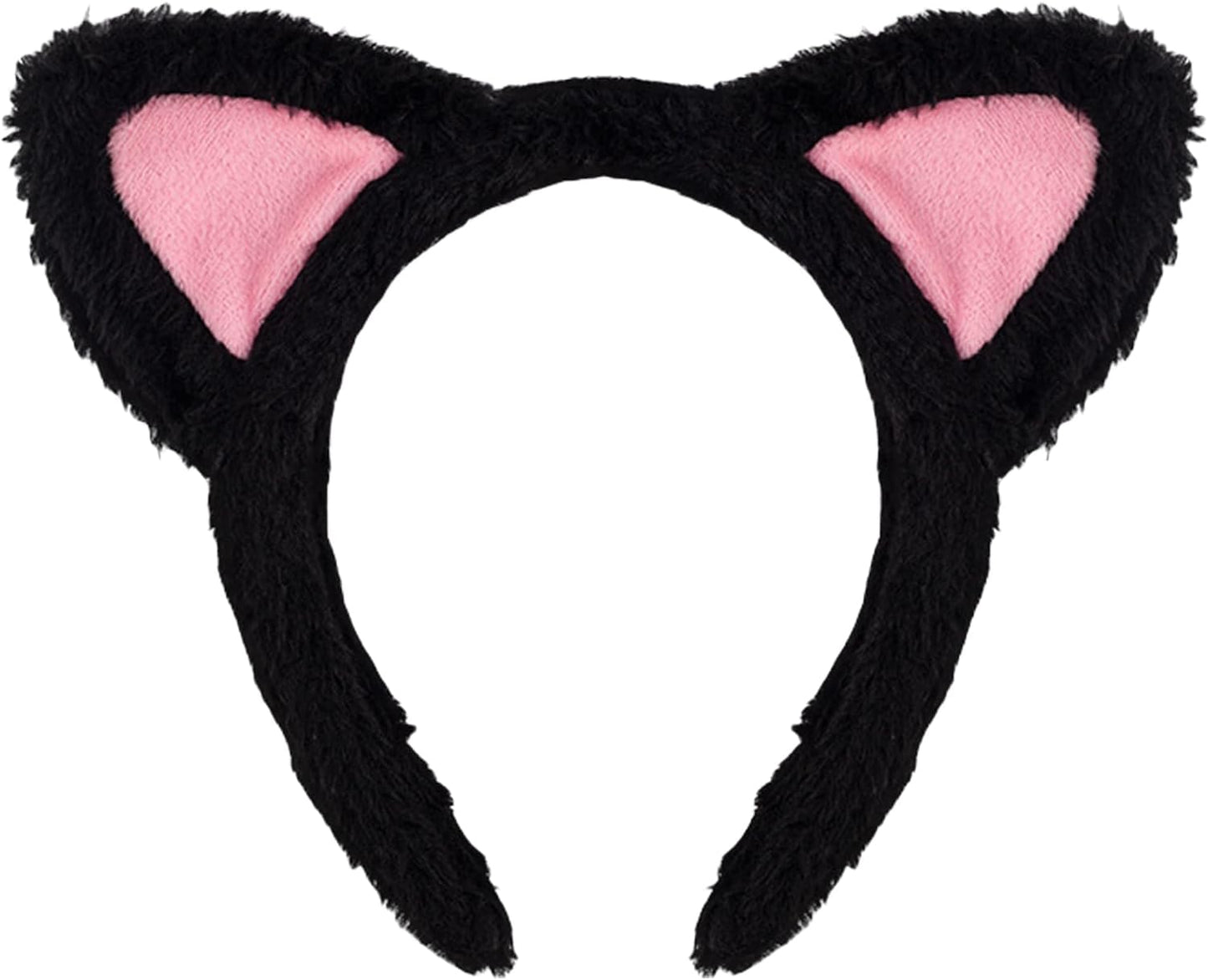 Cat Ears Headband, Plush Fuzzy Hairbands for Cosplay, Makeup, Yoga, and Photo Props for Adults