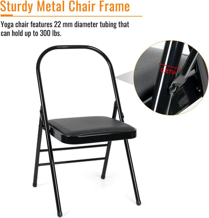 INNOLIFE Yoga Auxiliary Chair - Backless, Relieve Neck & Back Pain, Abs & Core Training, Balance Handstand, Flexibility & Strength