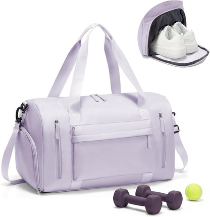 Gym Bag Womens Mens with Shoes Compartment and Wet Pocket Travel Duffel Bag for Women for Plane Sport Gym Tote Bags Swimming Yoga Waterproof Weekend Overnight Carry on Bag Hospital Holdalls - Colors A