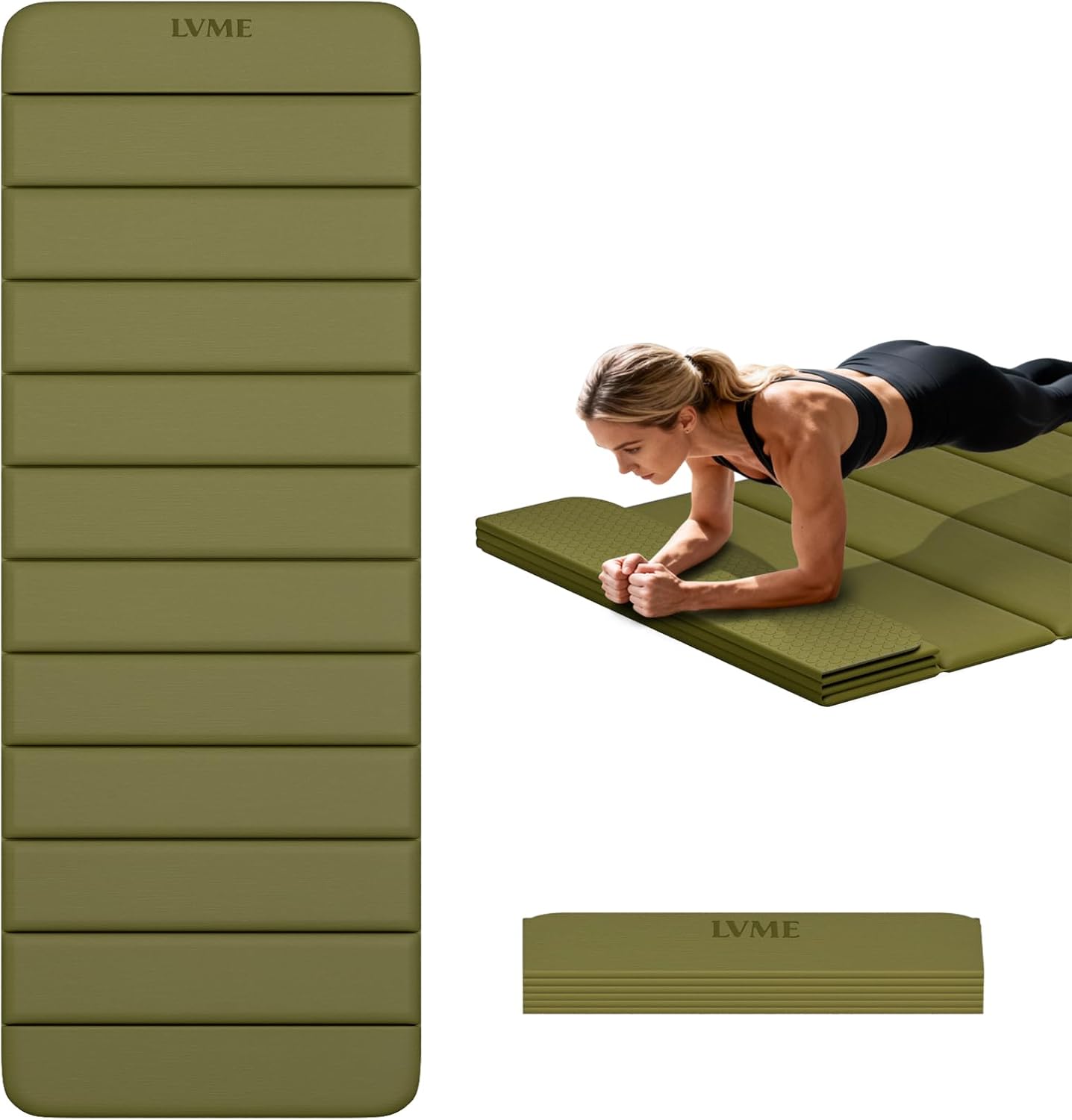 Extra Thick Foldable Yoga Mat,76" x 26" (10mm), SGS Certified TPE, Non-Slip & No Smell, 12-Fold Design for Ultra Portability And Easy Storage | for Yoga, Gym, Pilates, and Home Workouts