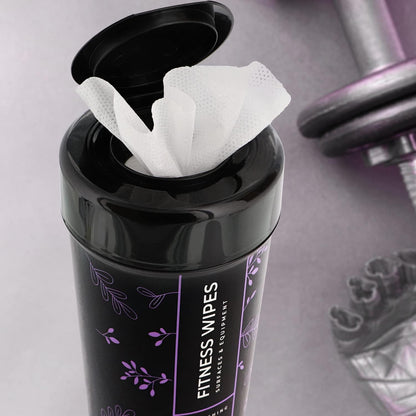 Wipex Yoga Mat Cleaner & Fitness Wipes - Natural Lavender & Vinegar Gym Equipment Cleaner - 75 Gym Wipes to Clean Yoga Mats, Spinning & Peloton Bikes, Weight Machines & Surfaces