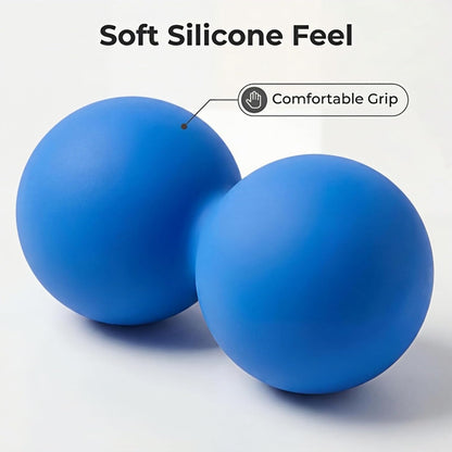 Blue Peanut Massage Ball Double Lacrosse Ball for Myofascial Release Deep Tissue Massage Tool for Trigger Point Therapy Relieve Muscle Pain in Neck Back Shoulders Hips & Legs Lightweight