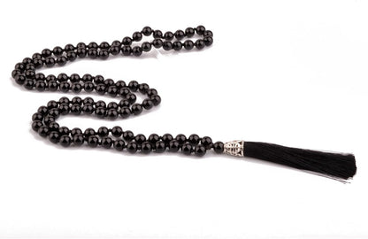 KIKILA Mala Beads 108 Natural Stone GemStones Japamala Yoga Meditation Hand Knotted Beaded Tassel Necklace for Women Men
