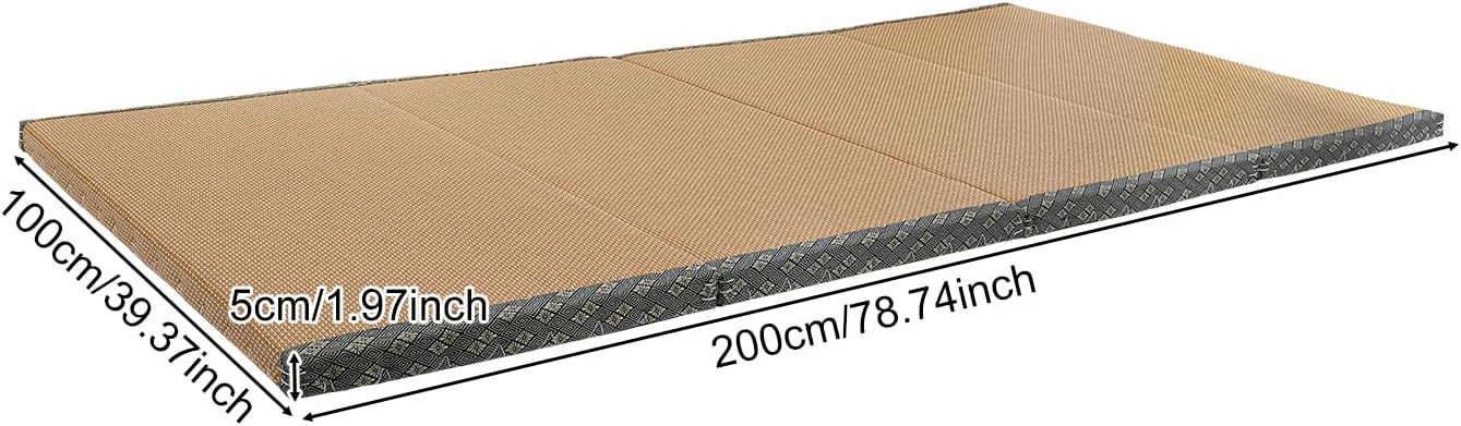 Traditional Tatami Mattress,40"x78" Collapsible Floor Meditation Mat,Natural Coconut Fiber Sleeping Futon for Beds Meditation Spaces Yoga Meditation Rooms