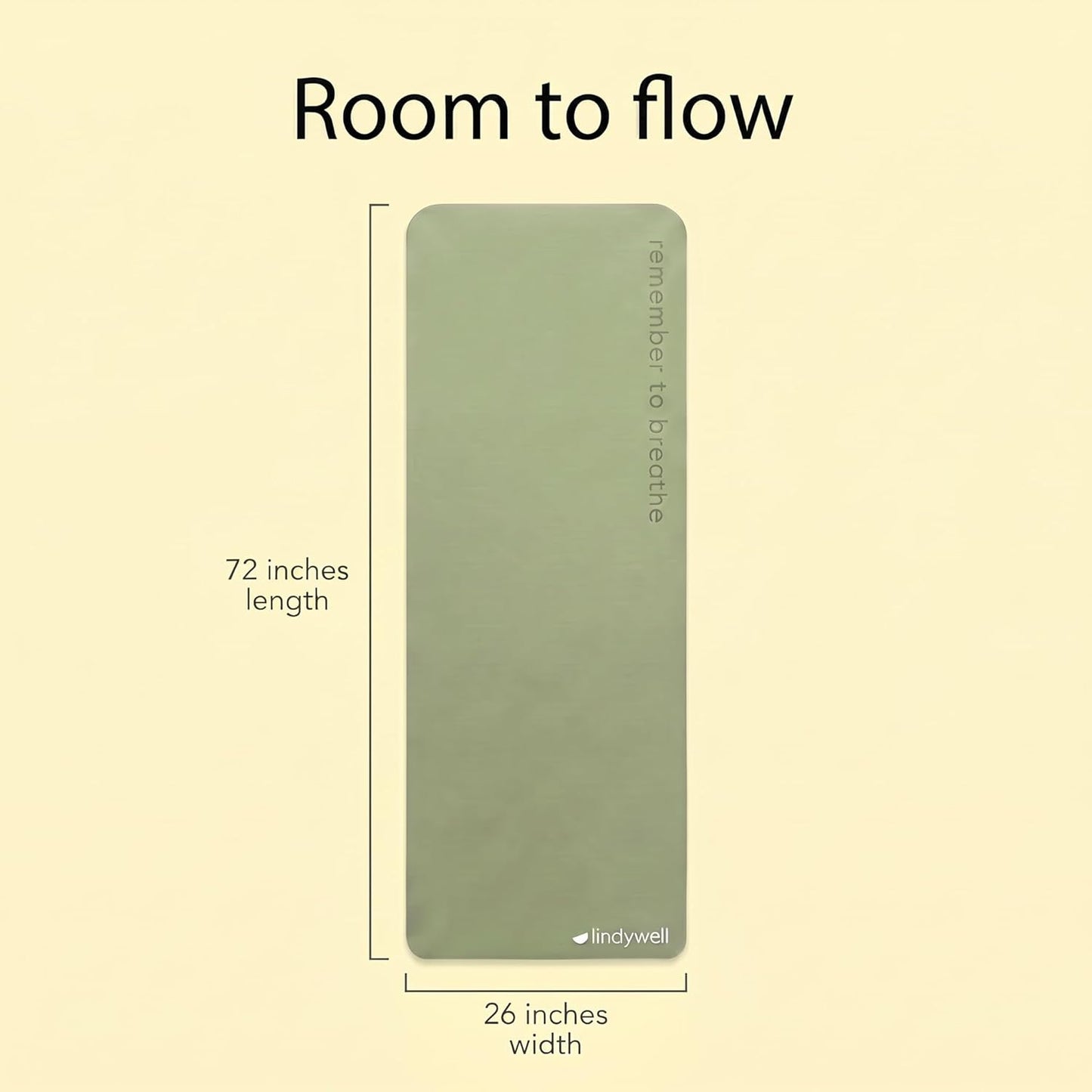 Lindywell Pilates Yoga Workout Mat Non Slip 6mm, 8mm, 10mm Thick - 6ft x 26in