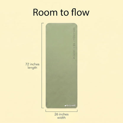 Lindywell Pilates Yoga Workout Mat Non Slip 6mm, 8mm, 10mm Thick - 6ft x 26in