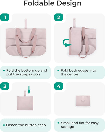 BAGSMART Tote Bag for Women, Foldable Tote Bag With Zipper Travel Shoulder Bag Handbag for Work