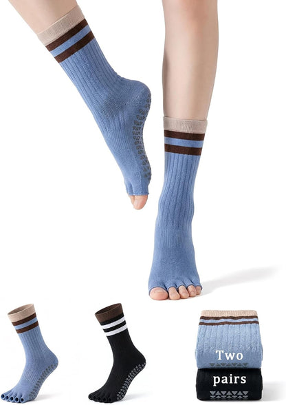 Pilates Socks for Women Grip Yoga Non Slip Socks for Barre Dance Workout Hospital