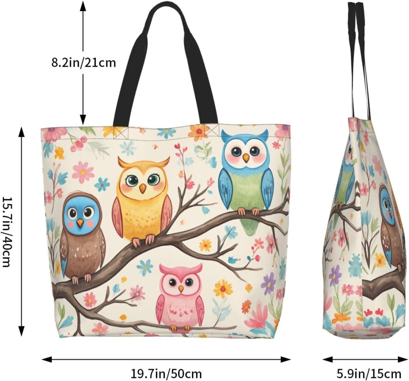 Tote Shoulder Bag Large Durable Reusable Eco-friendly Handbag Lightweight Stylish for Daily Use-19.7x15.7x5.9 Inch - Colors A