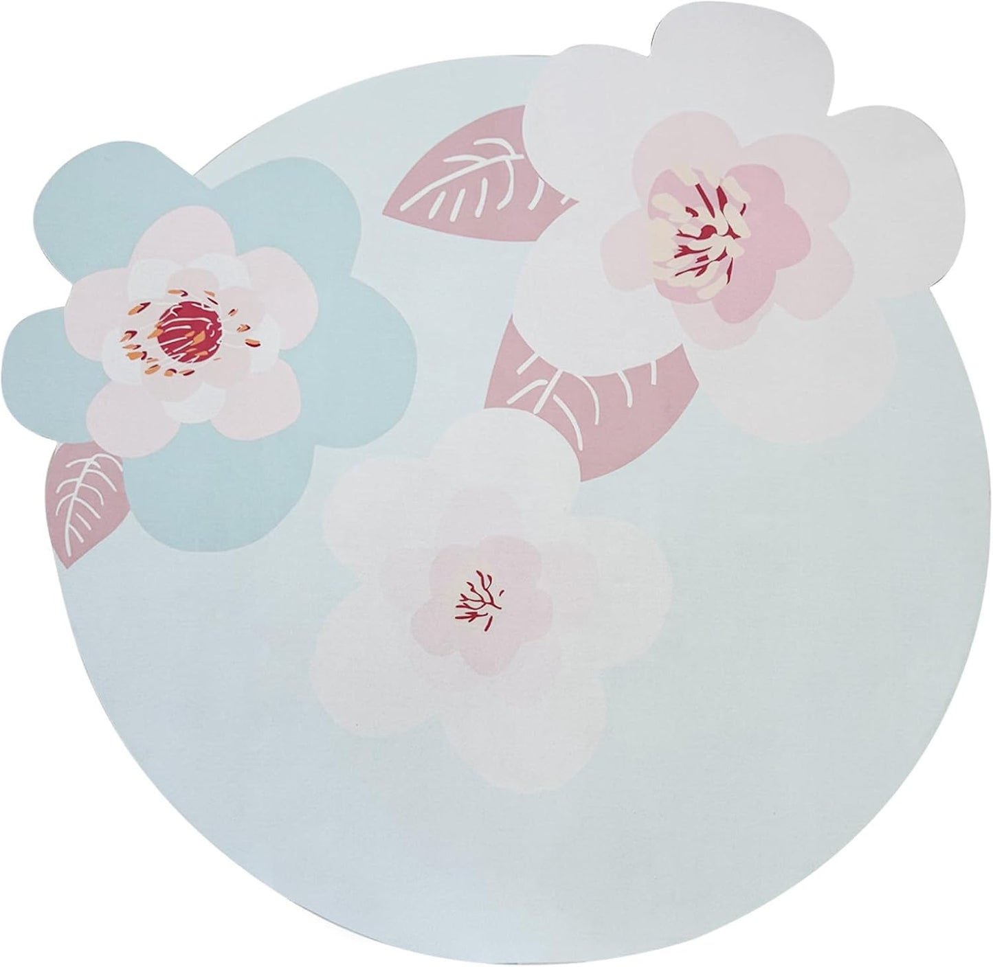 ABREEZE Irregular Large Flower Meditation Mat Non Slip Round Pilates Yoga Mat Natural Rubber with Sueded Surface Exercise Mat