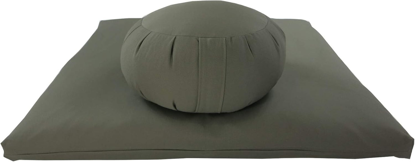 Buckwheat Zafu and Zabuton Meditation Cushion Set (2pc)