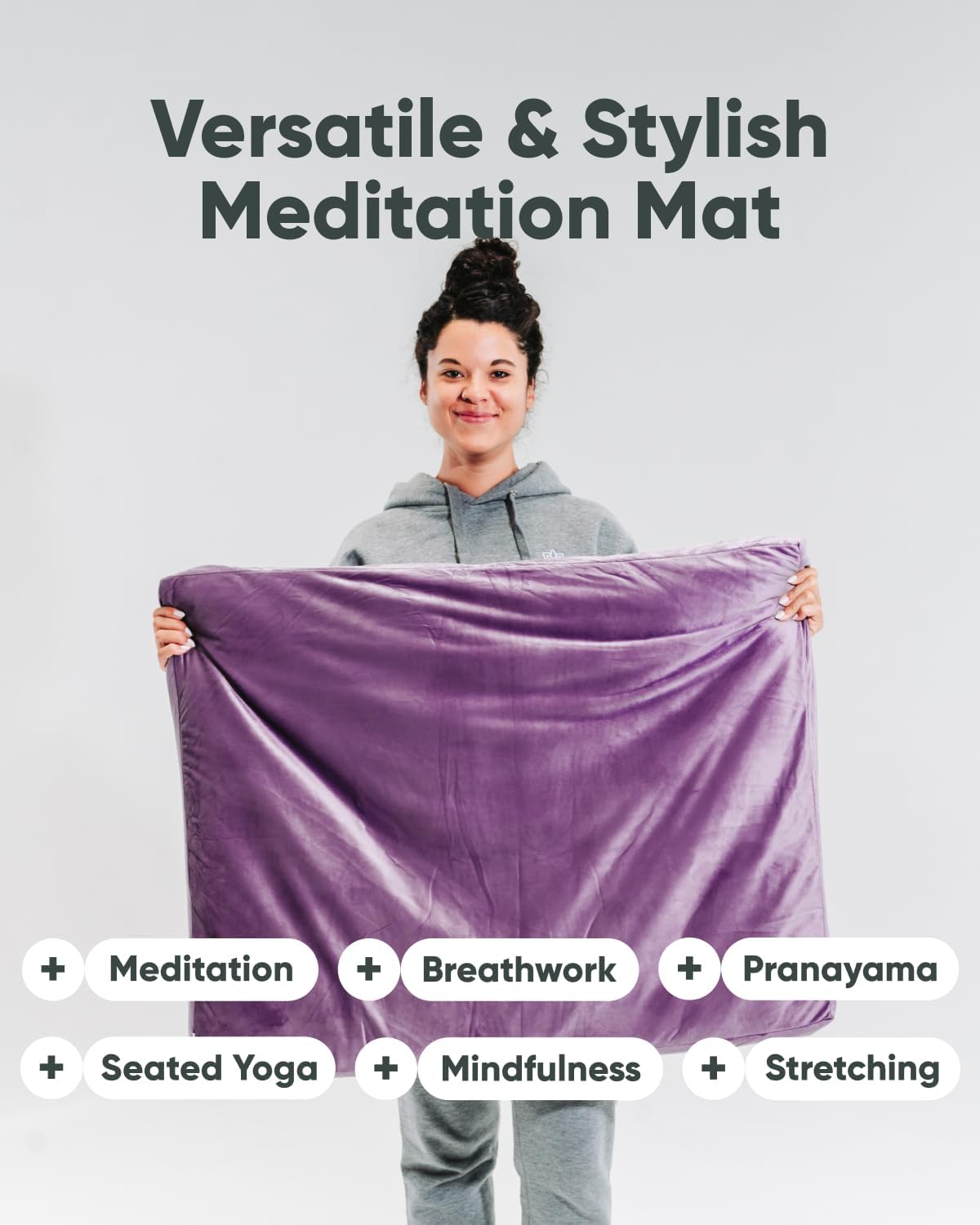 Mindful & Modern Zabuton Meditation Mat - Cotton Filled Yoga and Meditation Pad - Zabuton Meditation Cushion for Kneeling and Sitting Support - Large Rectangular Sitting Floor Pillow for Bench or Zafu