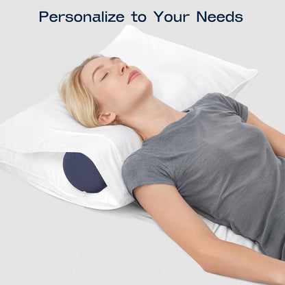 Neck Roll Pillow, Memory Foam Neck Support Pillows, Round Neck Pillows, Cylinder Bolster Pillows for Bed, Couch, and Yoga, Removable Washable Cover,18 * 4.1 * 4.1inch (Cool-Blue)