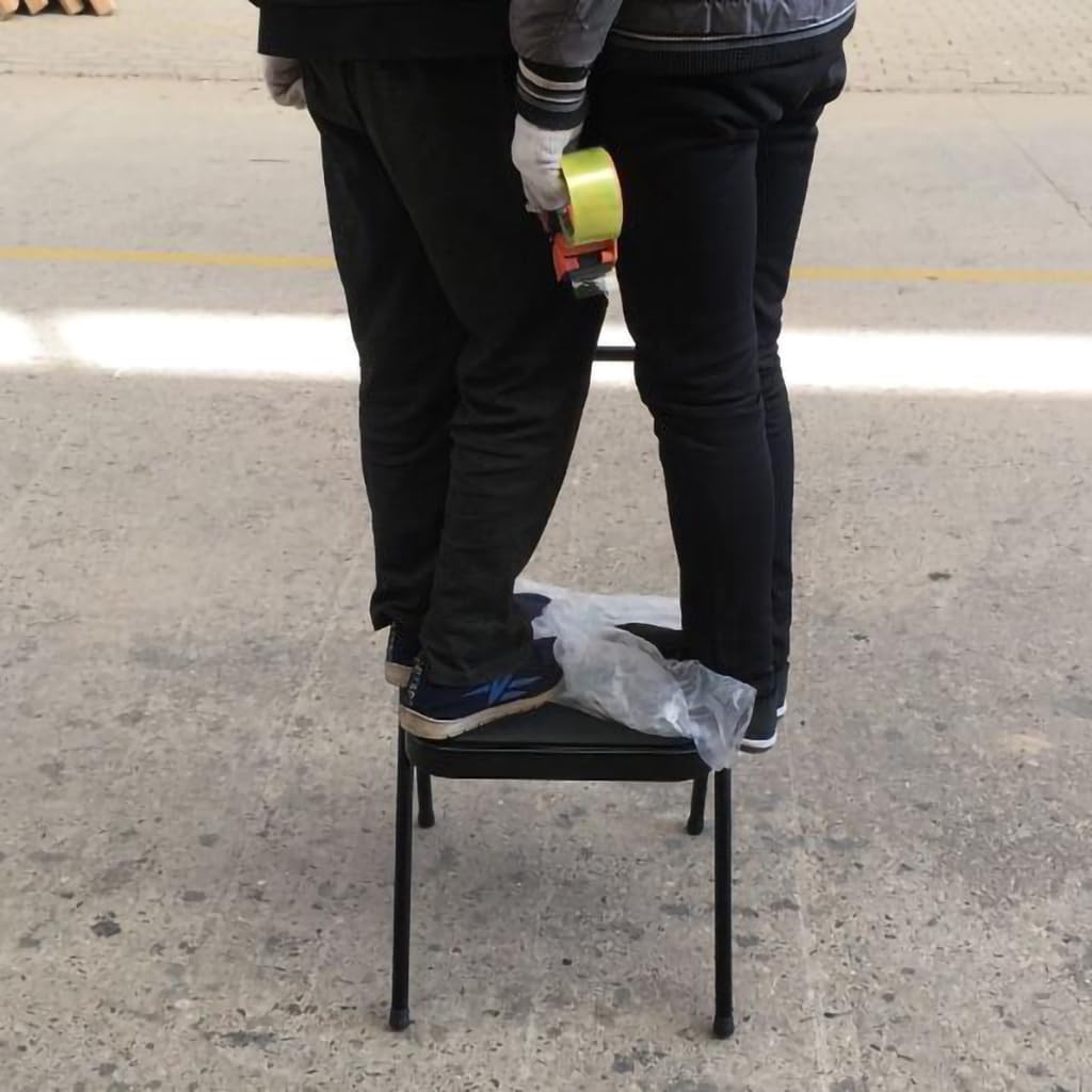 Thickened Iyengar Yoga Chair, Multi-Purpose Metal Foldable Fitness Chair, Yoga with Lumbar Support and Stretching Assistant Chair.,Black Cloth Surface