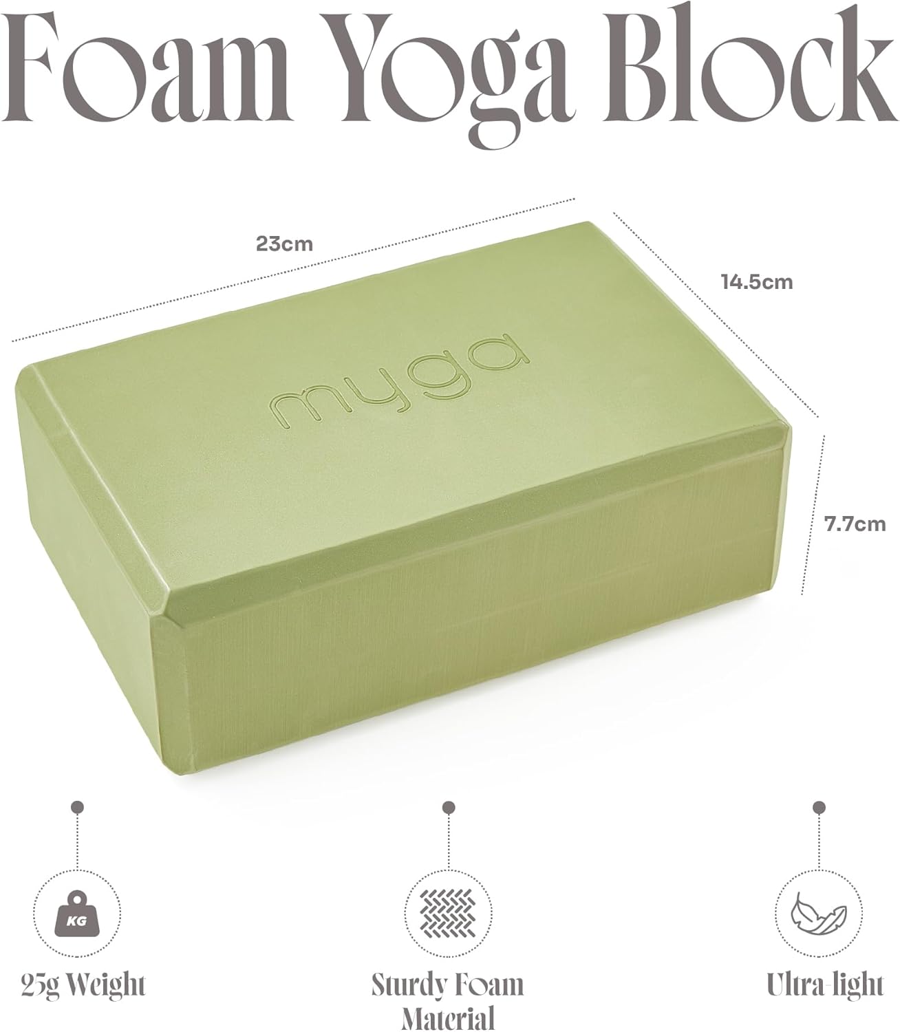 MYGA Yoga Block,Lightweight EVA Foam Yoga Brick,High Density Non-Slip Block for Yoga Poses, Pilates, Balance and Flexibility