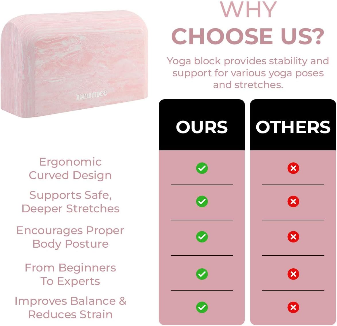 Yoga Block, 1 piece Lightweight, Arc Shape for Stable Grip, Ink Painting Design, Portable and Durable Yoga Brick for Enhanced Comfort and Support
