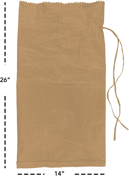 AK TRADING CO. 14" x 26" Poly Sandbags W/UV Protection & Built-in Ties - Flood Water Barrier - Tent Sandbags - Orange