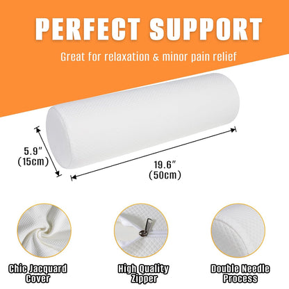 2 Pack Round Massage Table Bolster Pillow Pad, Bolster Pillow, Round Pillows, Suitable for Earthlite Massage Table (Grey, 7.8''x19.6'')