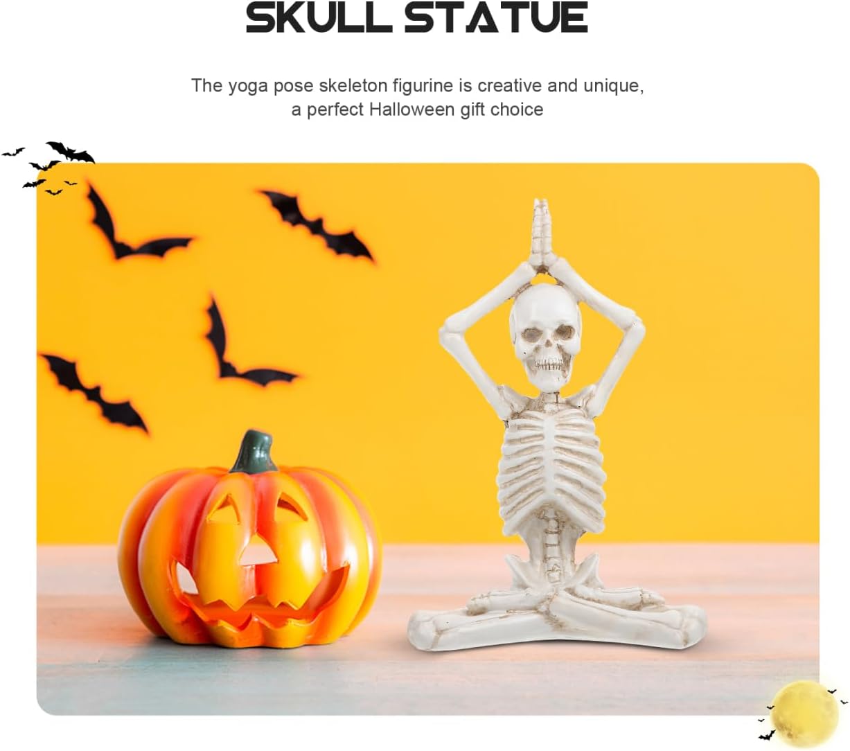 LIFKOME Halloween Village Set Halloween Yoga Skeleton Figurine Halloween Meditation Yoga Skeleton Statue Halloween Meditation Yoga Table Decoration (Style 1) Halloween Skeleton