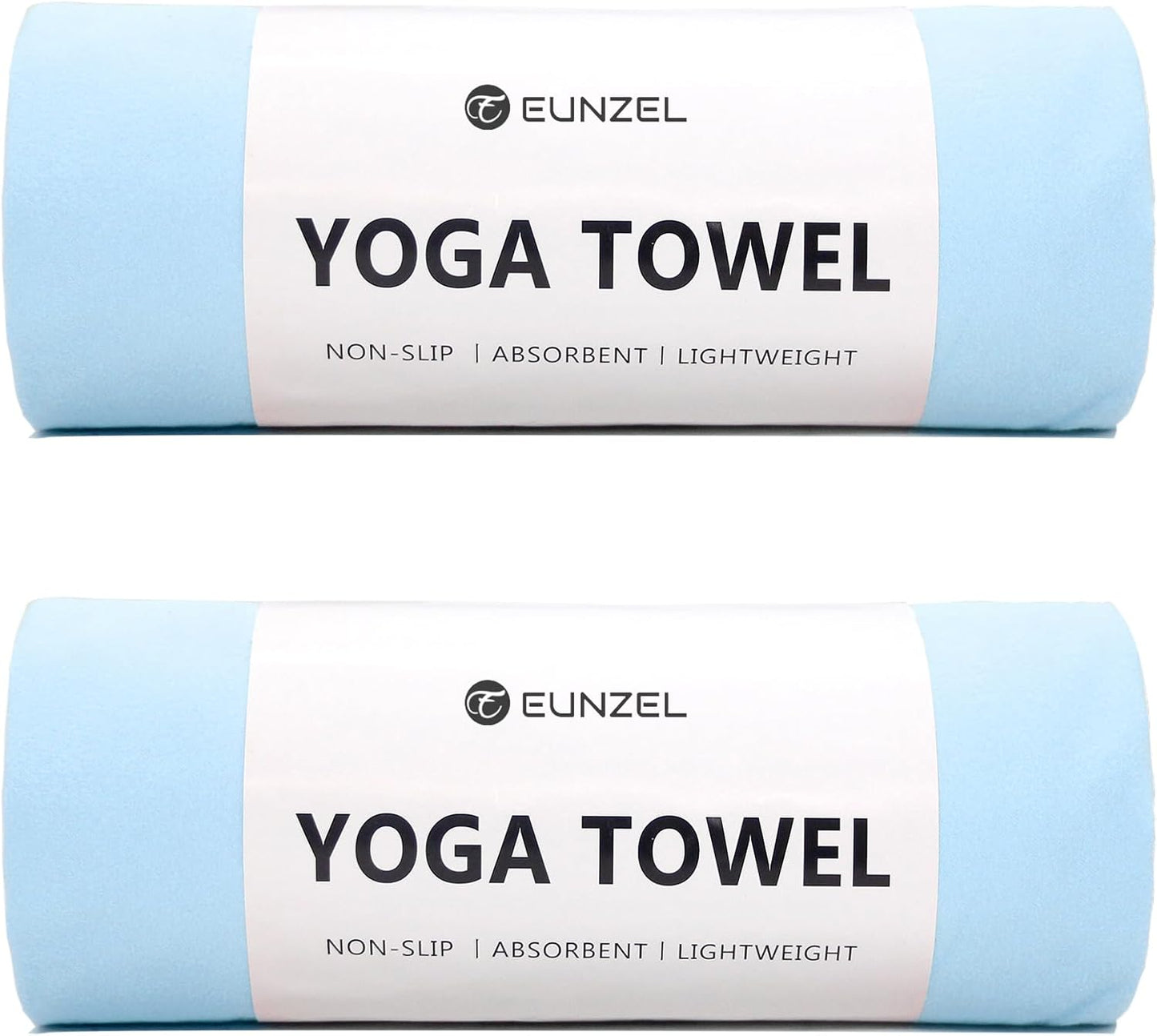 Eunzel Hot Yoga Towel Non Slip Yoga Mat Towel Non-Slip Sweat Absorbent Towel for Hot Yoga, Pilates and Workout 72" x 26.5", Blue