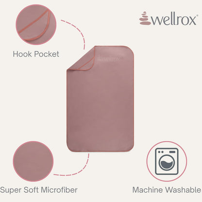 Wellrox Microfiber Yoga Hand Towel – Super Soft, Quick-Dry, Non Slip Yoga Towel for Hot Pilates, Gym & Workouts (26.5" x 16", Lavender)