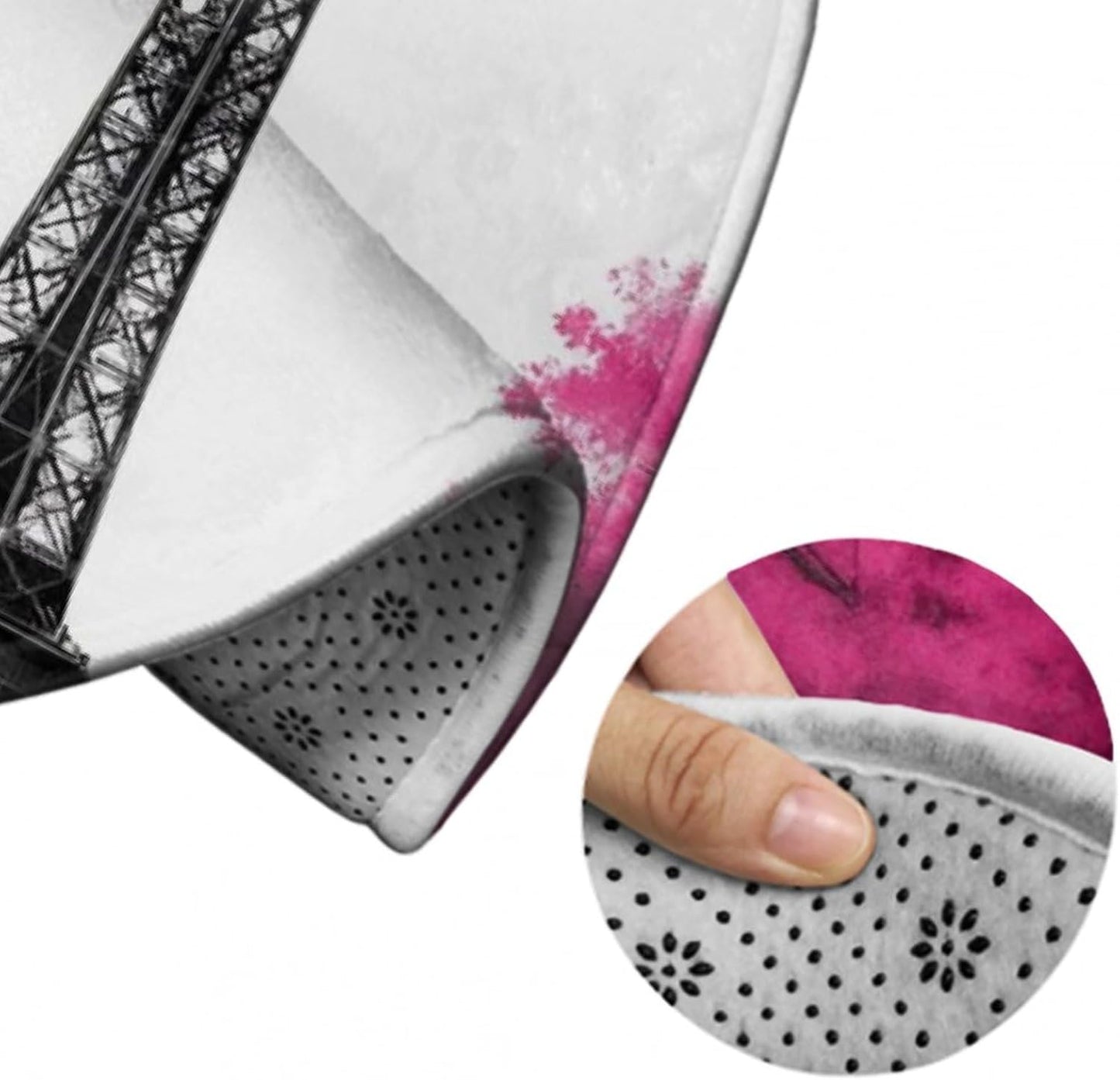 Soft Round Yoga Carpet, Office Chair Decor Round Mat for Carpet and Hardwood Floors Purple Butterfly
