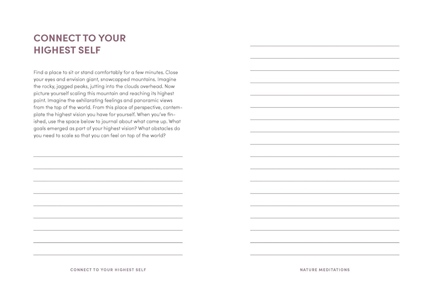 Nature Meditations Journal: Mindful Practices and Restorative Activities Inspired by the Natural World
