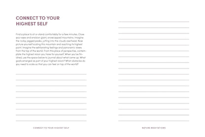 Nature Meditations Journal: Mindful Practices and Restorative Activities Inspired by the Natural World
