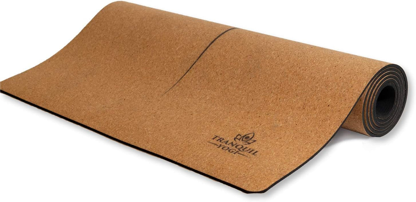 Natural Yoga and Exercise Mat - Excellent Grip and Joint Protection, Includes Carry Strap.
