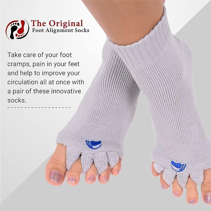 My Happy Feet Foot Alignment Socks with Toe Separators – Holiday Socks for Women & Men - Cozy Christmas Gift Idea