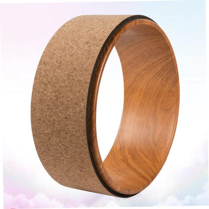 Toddmomy Natural Cork Ring Circle Yoga Wheel for Backbend Fitness Roller Yoga Training Tool