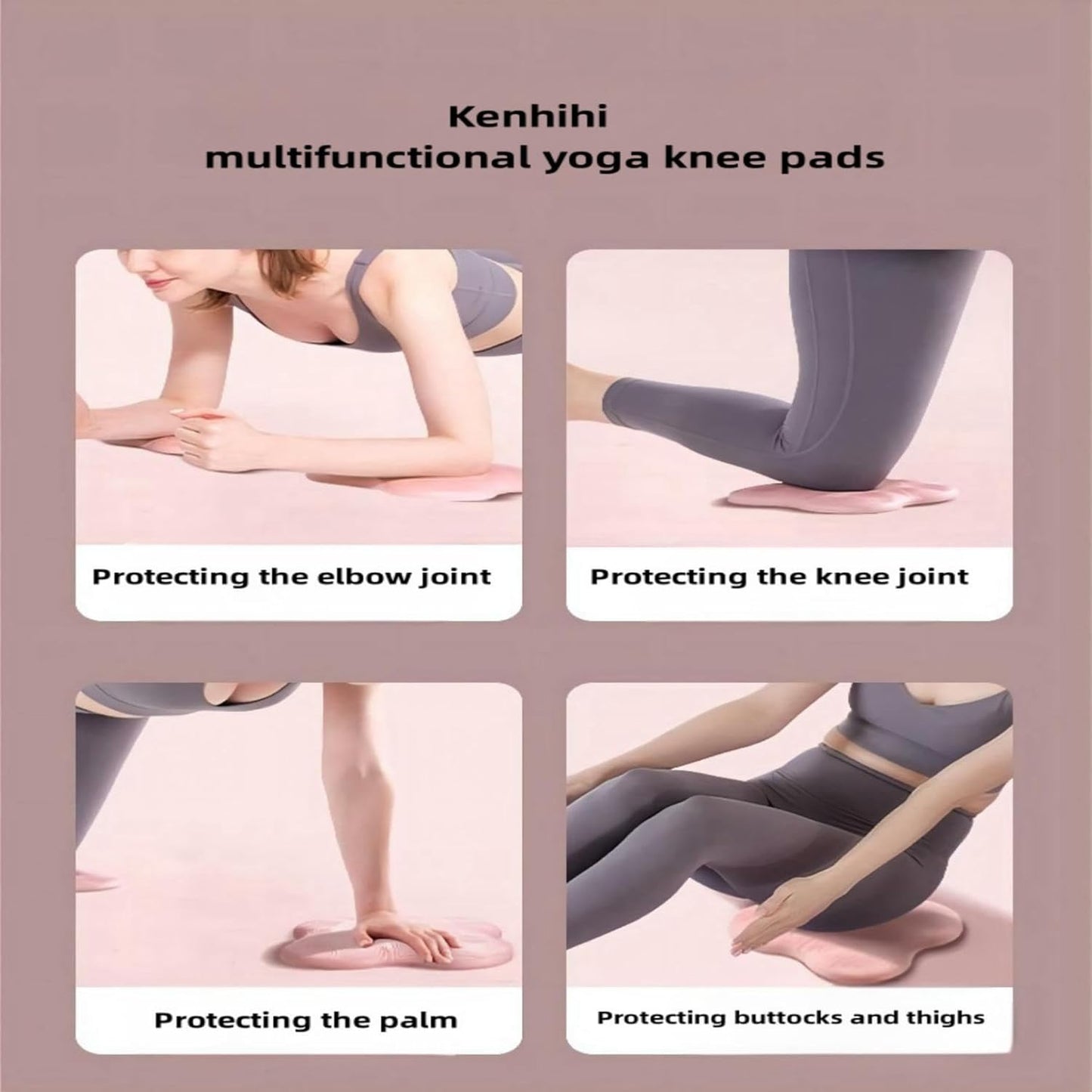 Yoga Knee Guards (Set of 2) - Male and Female Yoga Props and Accessories for Fitness, Travel, Meditation, Kneeling, Balance, Floor, Pilates Pads for Knee and Elbow