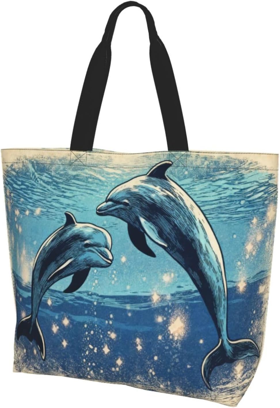 Tote Shoulder Bag Large Durable Reusable Eco-friendly Handbag Lightweight Stylish for Daily Use-19.7x15.7x5.9 Inch - Colors B