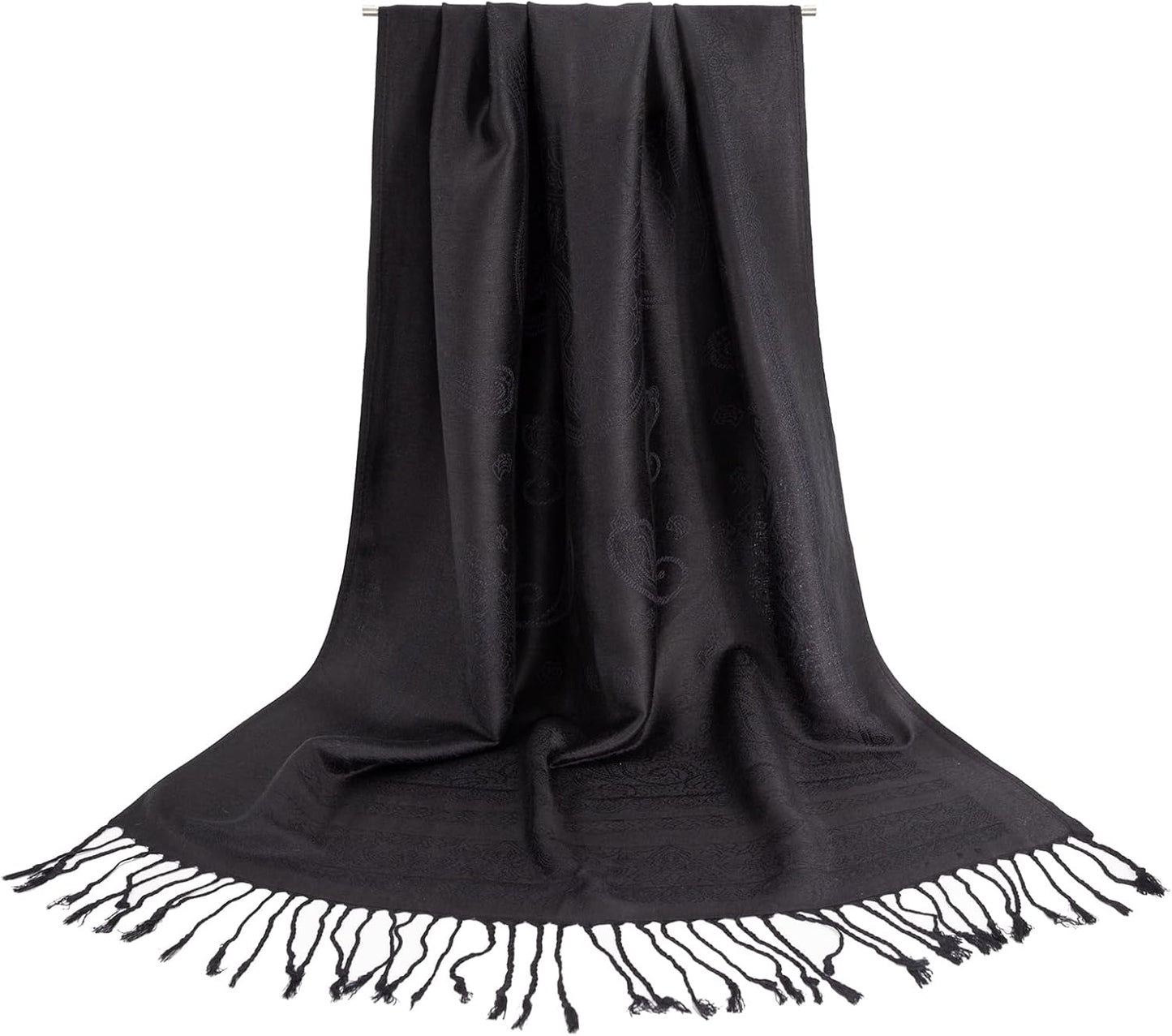 Ciormis Two Tone Silky Paisley Pashmina Shawl Scarf,Soft Women's Rave Jacquard Pashminas Wrap Scarves
