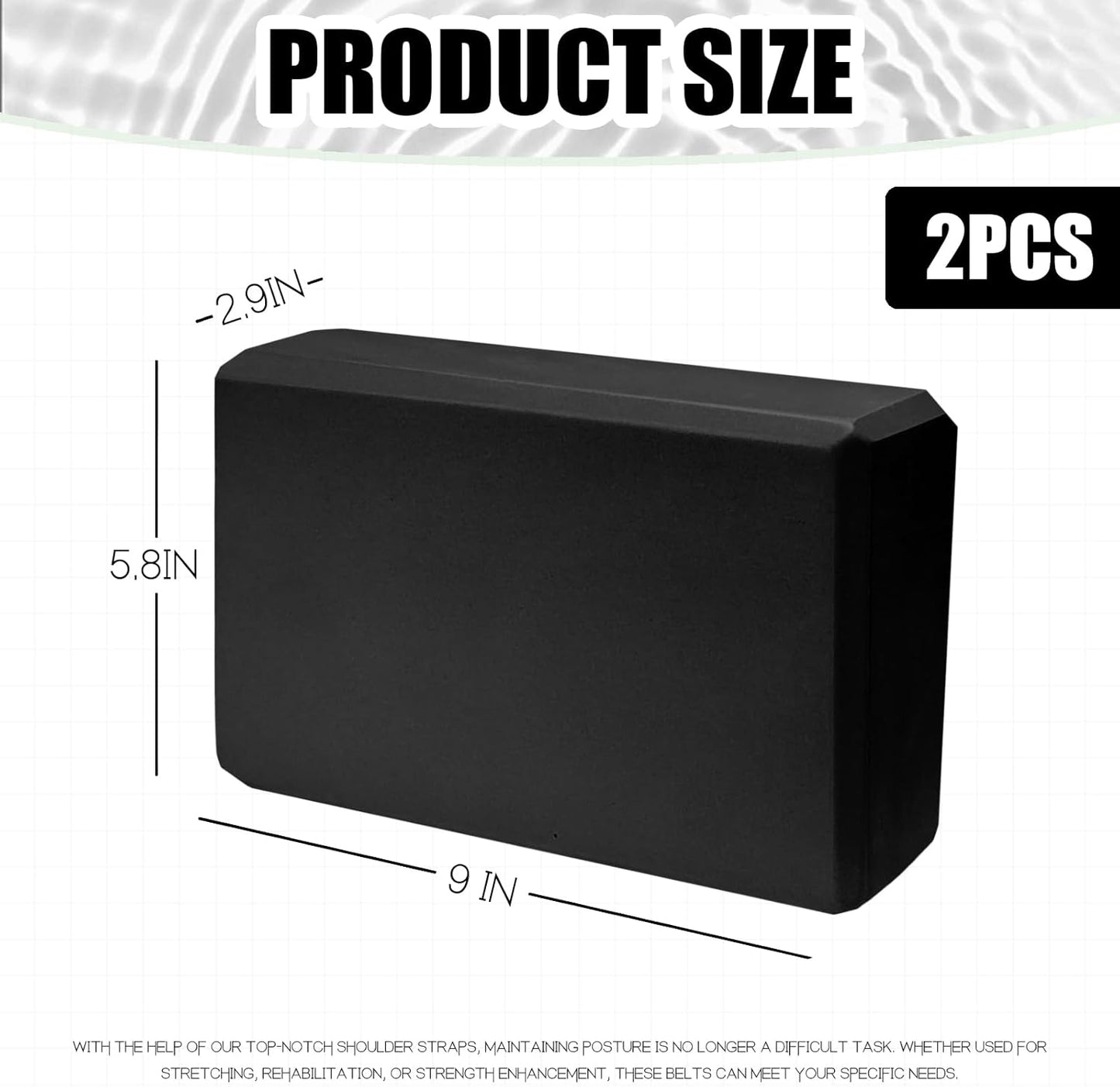 2 Pcs Yoga Blocks, 9"x6"x3" Foam Blocks Yoga Props for Pilates Stretching and Meditation Exercise Blocks Lightweight Yoga Essentials