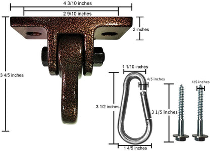 ABUSA Heavy Duty Blue Swing Hangers Screws Bolts Included Over 5000 lb Capacity Playground Porch Yoga Seat Trapeze Wooden Sets Indoor Outdoor 2 Pack