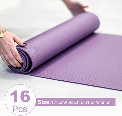 3 mm Thick Yoga Mat Bulk, Non Slip Exercise Workout Fitness Pad for Women Men, Gym Home Yoga Pilates, Easy to Clean, Sturdy PVC