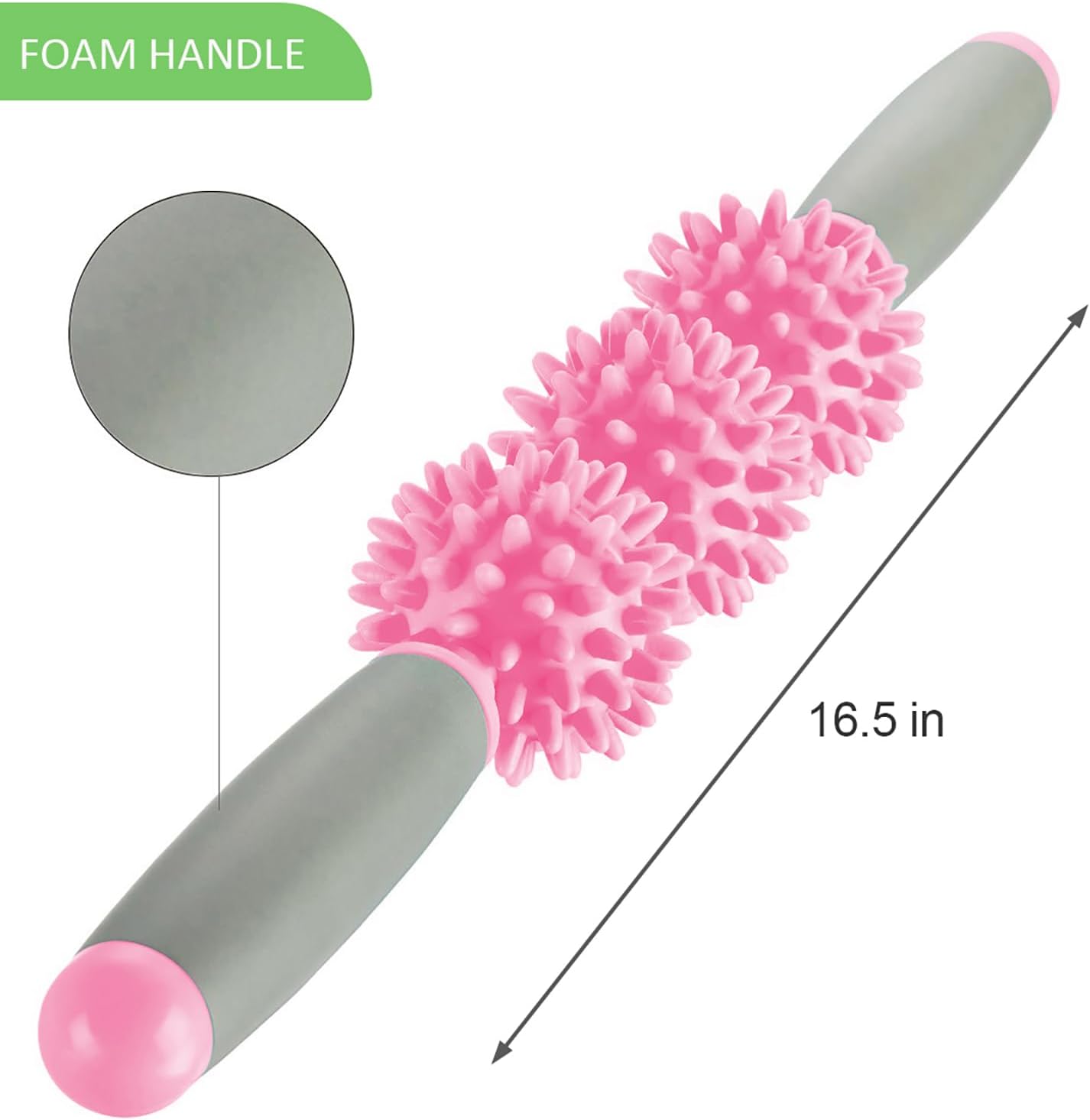 Coolife Fascia Muscle Roller - Cellulite Massager - Fascia Roller for Cellulite and Sore Muscles - Neck, Leg, Back, Body Deep Tissue Massage Stick Tools - 3 Balls Size Version