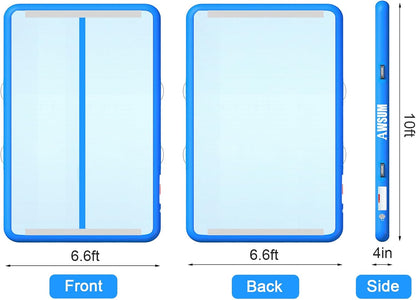 AWSUM Inflatable Gymnastics Mat 10ft/13ft/16ft/20ft/23ft Training mat 4/8 inches Thick tumbling mat with Electric Pump for Home/Gym/Outdoor