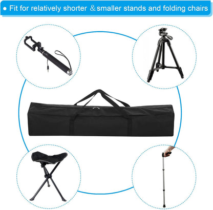 PATIKIL 25 Inch Camp Chair Replacement Bag, Nylon Foldable Carrying Bag Large Zippered Bag with Shoulder Strap for Camping Travel, Black