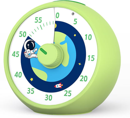 Visual Timer for Kids, 60-Minute Countdown Timer for Classroom Office Kitchen, Desk Timer Kids Time Management Tools with Silent Operation, Pomodoro Time Rainbow Pattern (Pink)