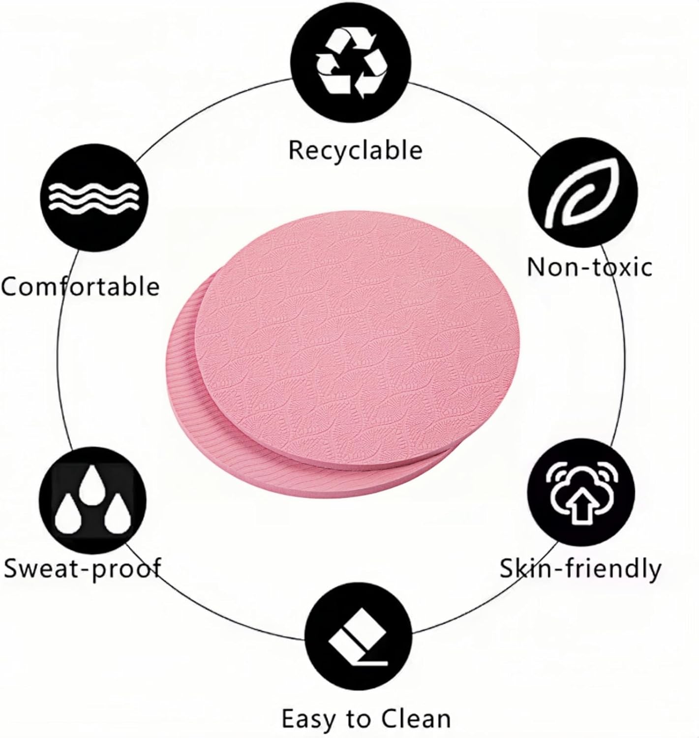 2-piece set yoga knee pads and exercise mats - super thick anti slip support for thick boards, gardening, push ups, knees, Pilates, and floor exercises - knees, elbows, wrists